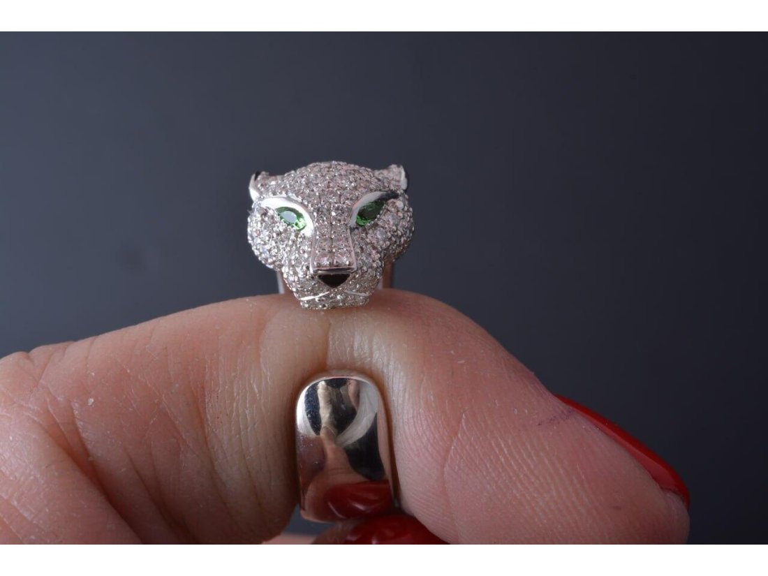 Каблучка у стилі Cartier із діамантами - Фото4 Каблучка у стилі Cartier із діамантами