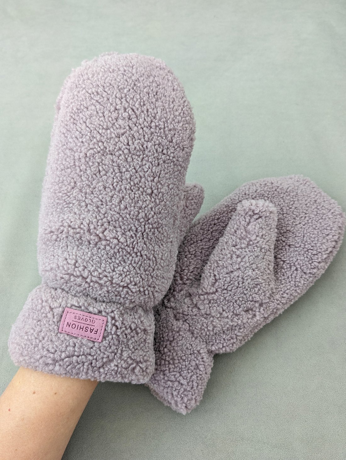 Теплі м’які рукавиці з плюшевої тканини INNOE 85005-3 Лавандовий