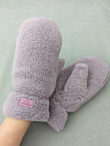 Теплі м’які рукавиці з плюшевої тканини INNOE 85005-3 Лавандовий - Купити