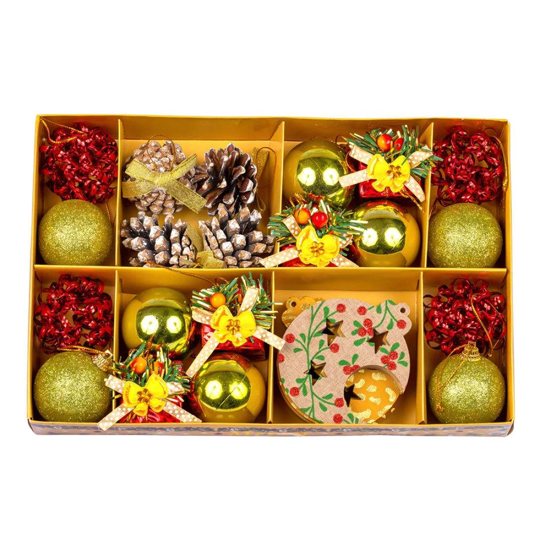 Ялинкові іграшки новорічний мікс 5 см, 25 предметів, набір