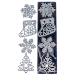 Новорічні прикраси підвіска Казка 8 см., 24 шт