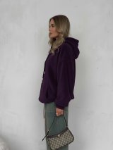 Тепле базове худі Oversize на кожен день INNOE 300018-1 Фіолетовий - Innoe