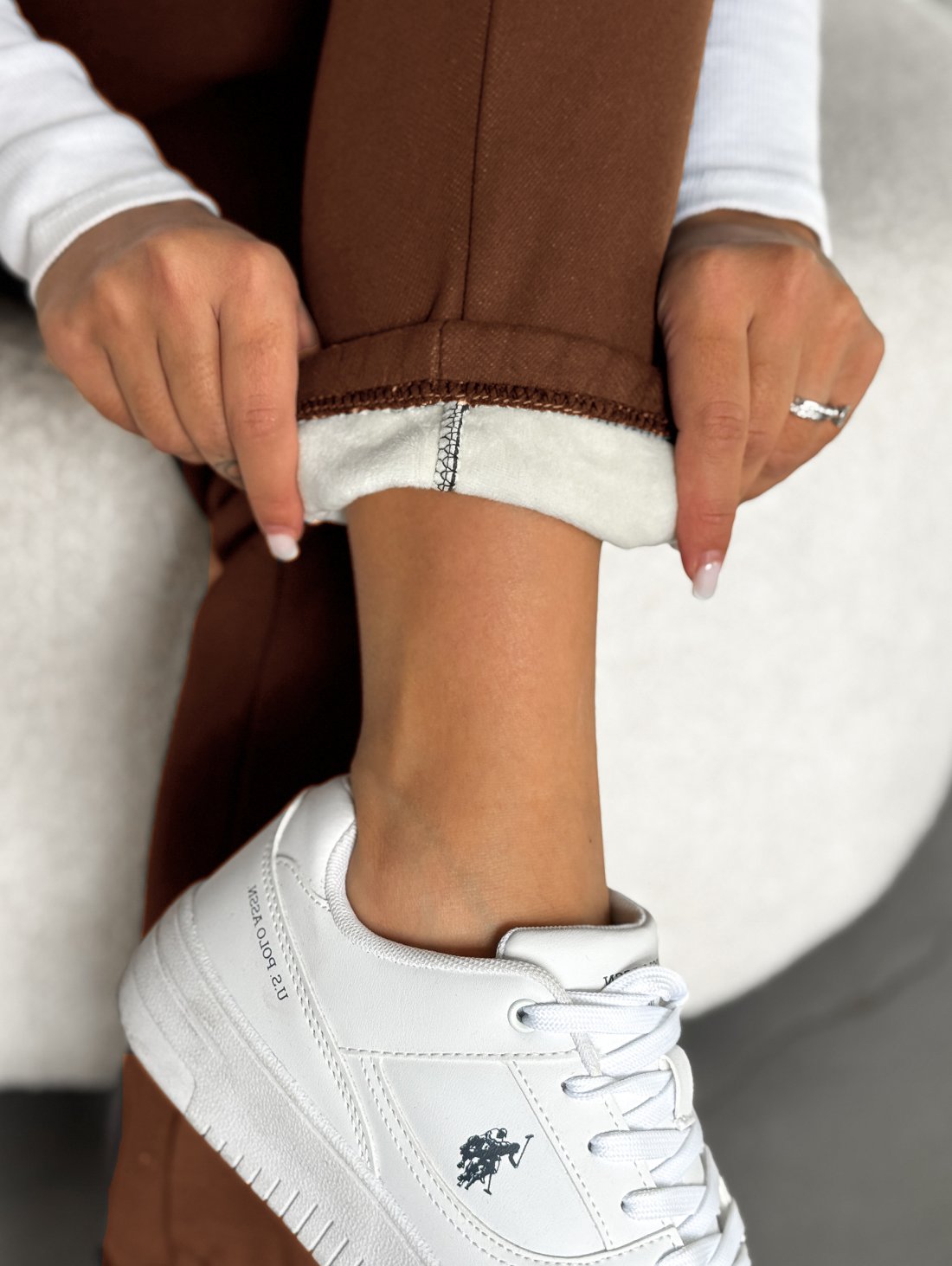 Комфортні утеплені штани INNOE 300061-1 Коричневий