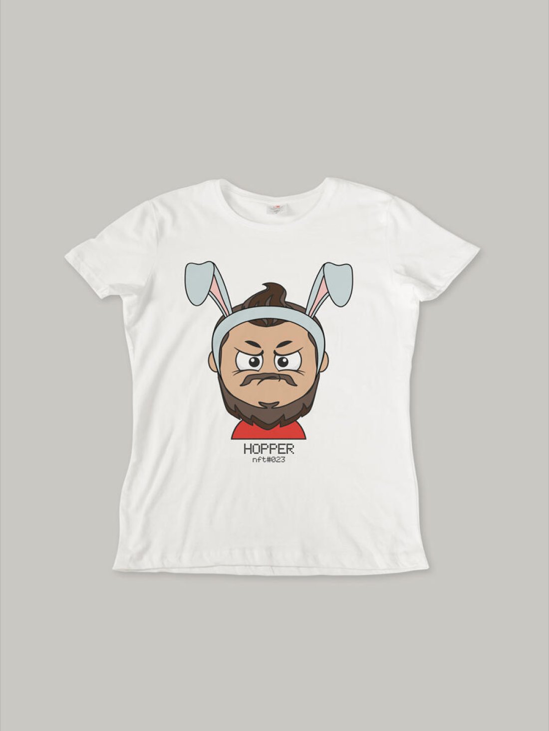 Чоловіча футболка, біла з принтом аватара Hopper 023 - Купити