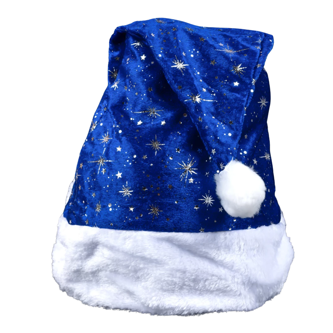 Новорічна шапка синя зірка 42 см