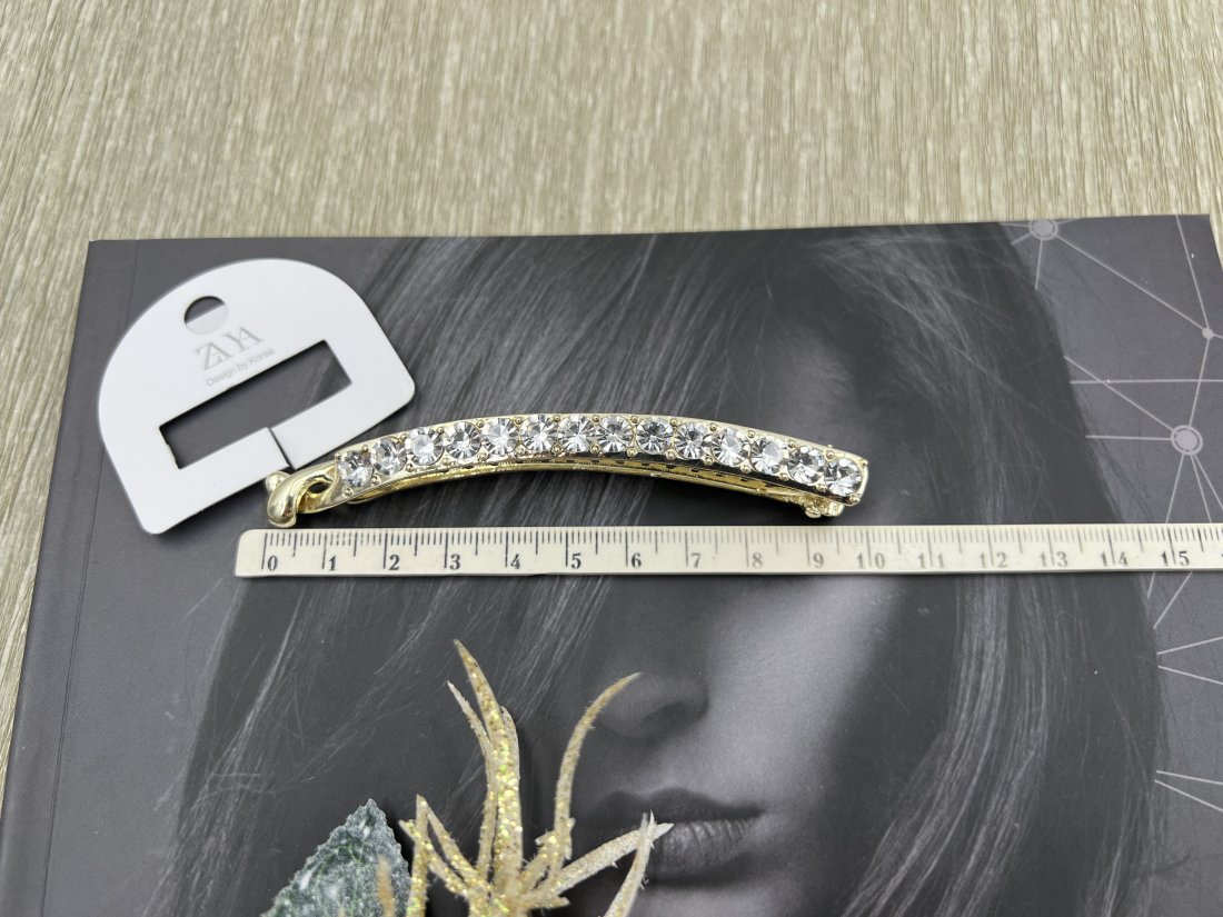 Металева заколка Банан ZAYA золота 9.5 см. - Кристалік