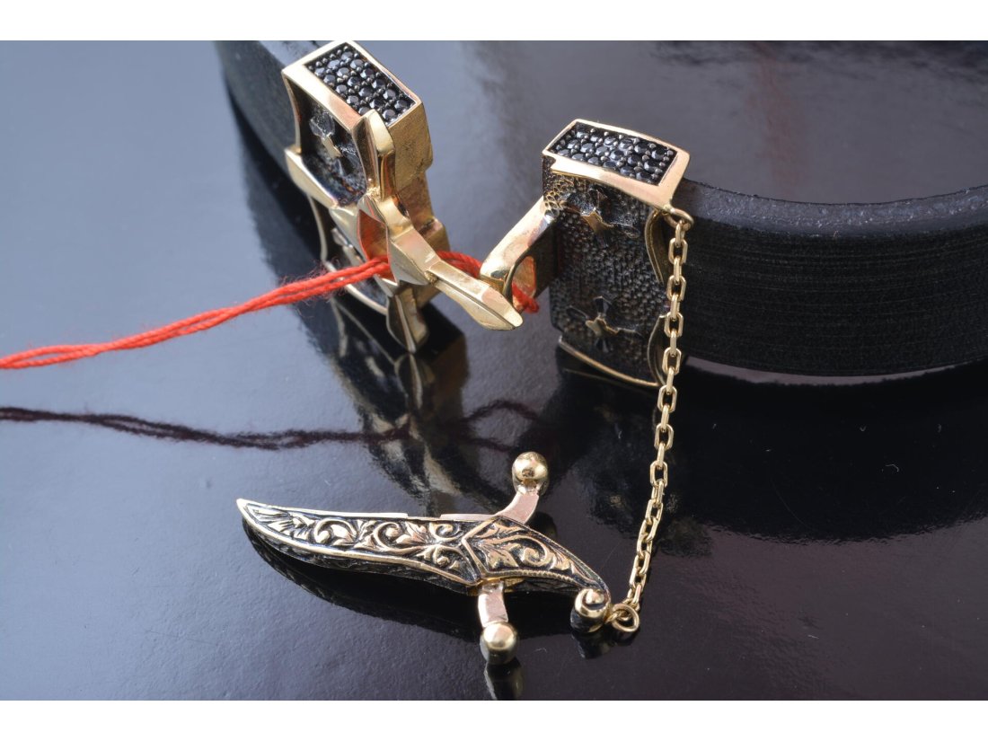 Чоловічий шкіряний браслет &quot;Шабля&quot;.
