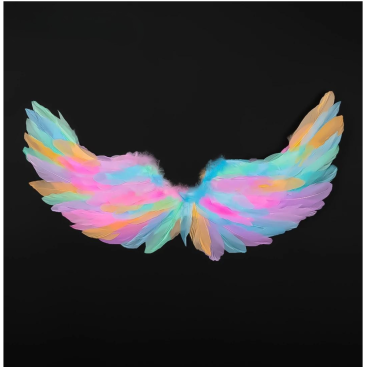 Крило ангела з пухом кольорове 67 см - Купити