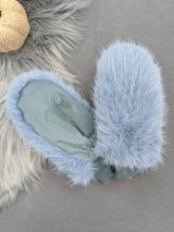 Стильні рукавички з хутряною обробкою та замшевою вставкою INNOE 85005-1 Блакитний