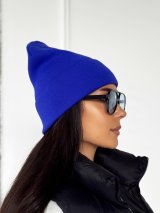Яскрава модна шапка в'язана універсальна INNOE 950118-1 Лазур