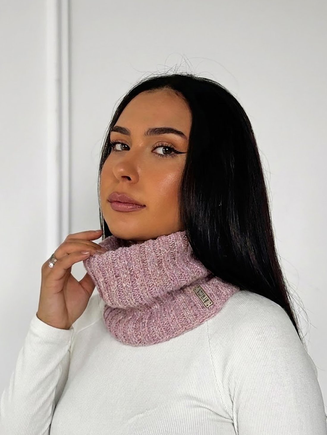 Молодіжний модний в’язаний бафф INNOE 950642-1 Рожевий - Innoe