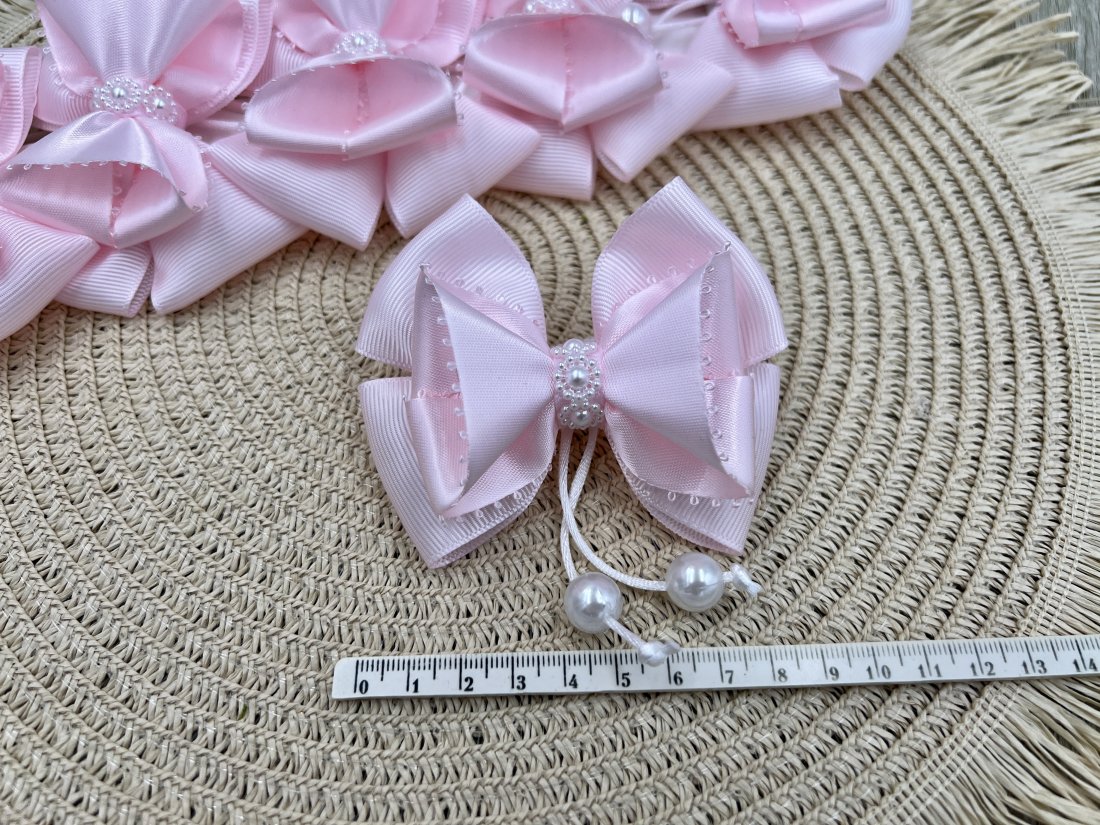 Бантики на Резинці рожевий . - Кристалік