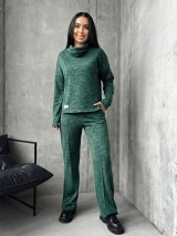 Елегантний теплий комплект – туніка + прямі штани INNOE 210366-4 Зелений