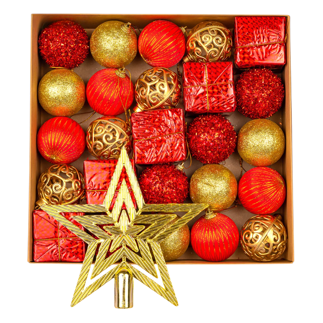 Ялинкові іграшки феєрія 5,5 см, 26 предметів, набір