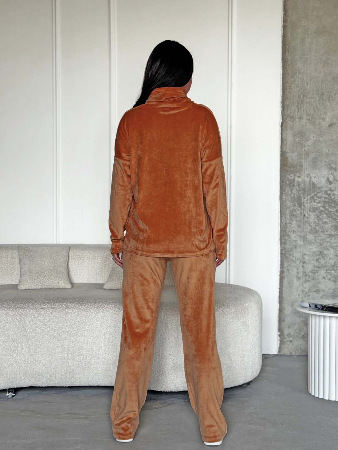 Стильний жіночий велюровий костюм INNOE 210366-2 Теракотовий