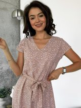 Сукня максі з софту з поясом INNOE 270518-8 Світло-бежевий - Innoe