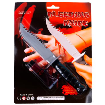 Ніж із тюбиком крові прикол 22 см - Купити