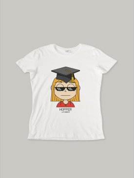 Жіноча футболка, біла з принтом аватара Hopper 063 - Купити