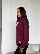 Лонгслів casual з розрізами INNOE 230233-2 Бордовий - Купити