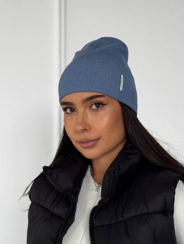 Жіноча шапка з відворотом – комфорт і стиль INNOE 950251-1 Джинс - Купити
