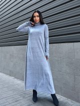 Трендова сукня гольф максі INNOE 270384-11 Сіро-блакитний
