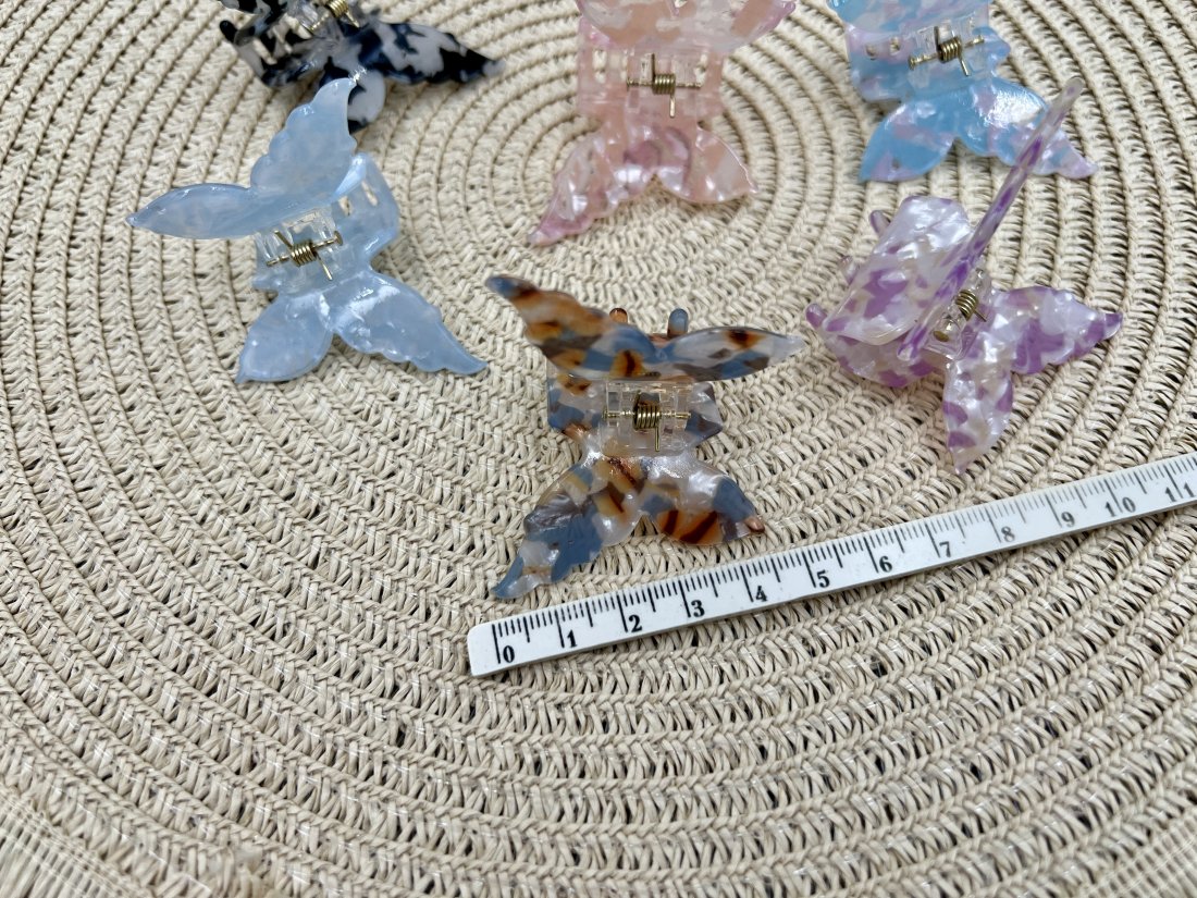 Краби для волосся метелик. Французький пластик. 4,5cм. - Кристалік