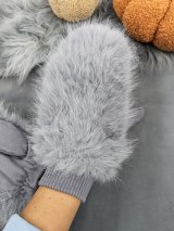 Хутряні рукавиці з утепленням та зручним манжетом INNOE 85005-1 Світло-сірий - Купити