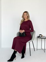 Сукня з люрексовим блиском INNOE 270535-2 Бордовий