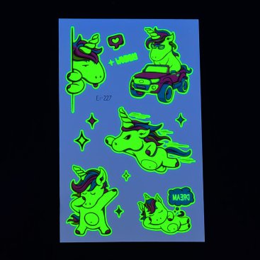 Дитячі сяючі татуювання Єдинороги Ei-227 - Купити