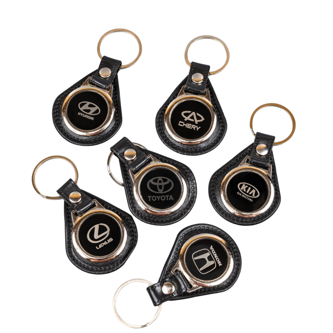 Авто брелок Кругляш шкірозамінник 9 см