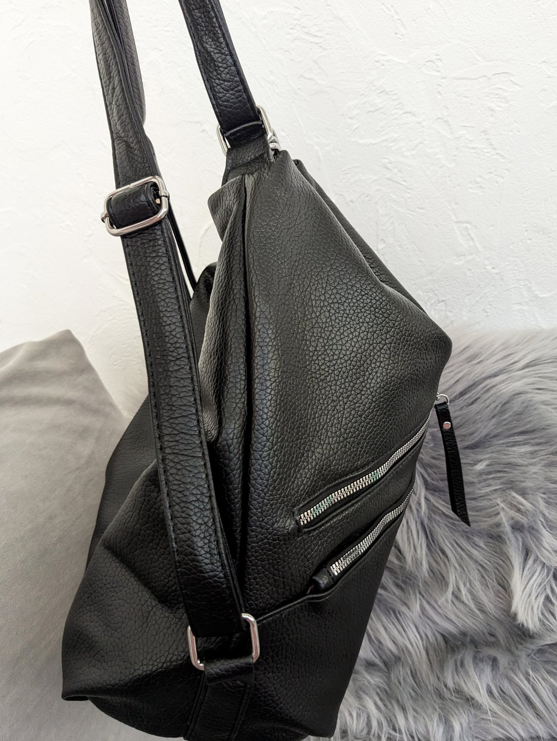 Сумка-рюкзак на блискавках для міського стилю INNOE 350014-1 Чорний