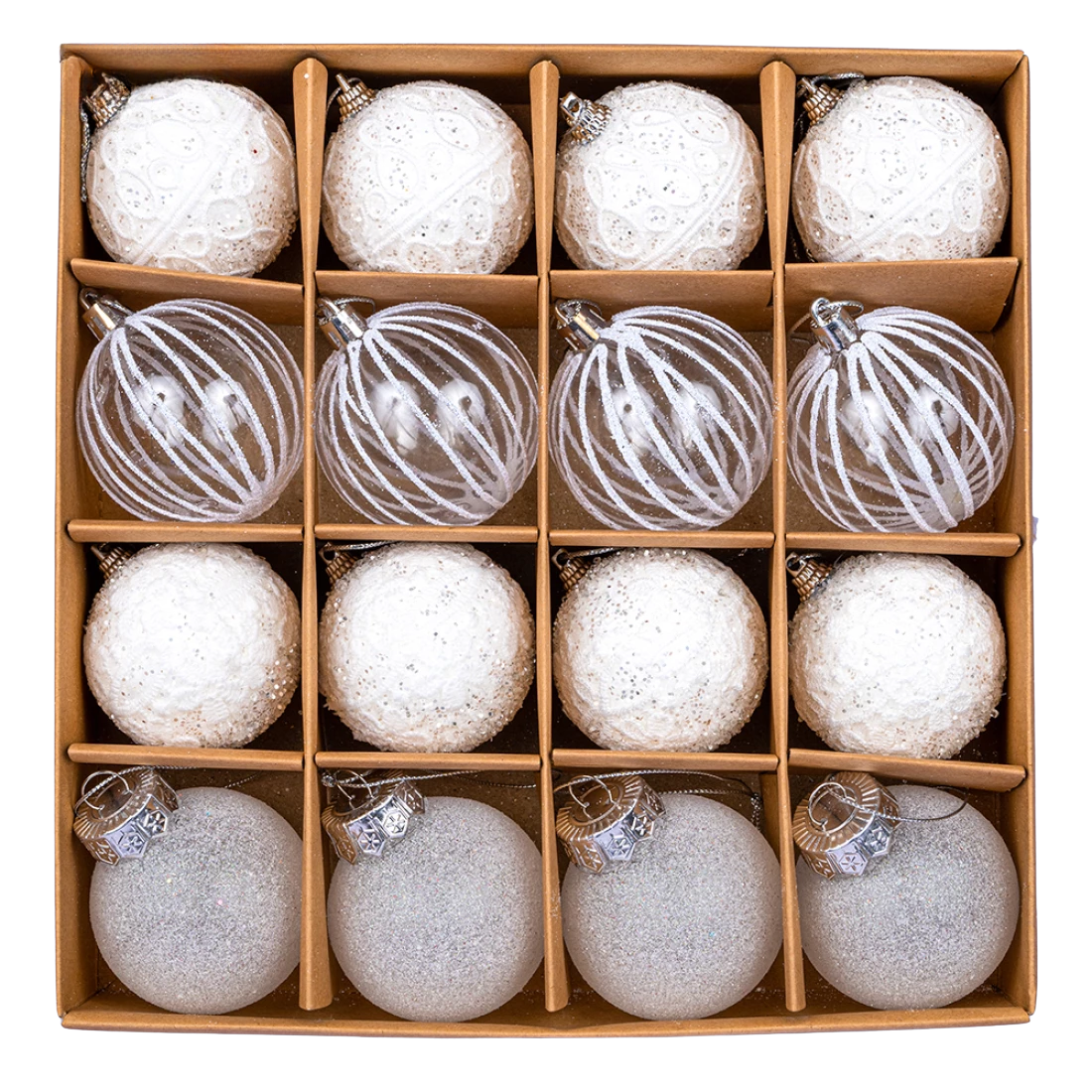 Ялинкові кулі зимовий кришталь 5,5 см, 16 шт., набір