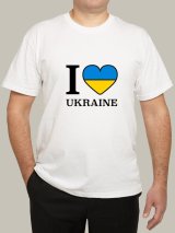 Футболка, біла з принтом &quot; I love Ukraine&quot; v2