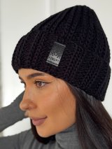 Жіноча шапка-біні фактурної в’язки INNOE 950234-1 Чорний