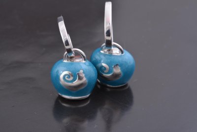 Сережки з емаллю у стилі Chantecler, срібло