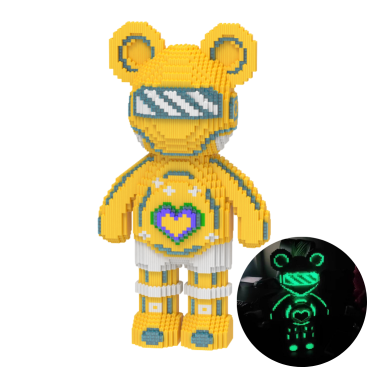 Конструктор Magic Blocks, що світиться, Ведмедик 50 см Bearbrick Жовтий - Купити