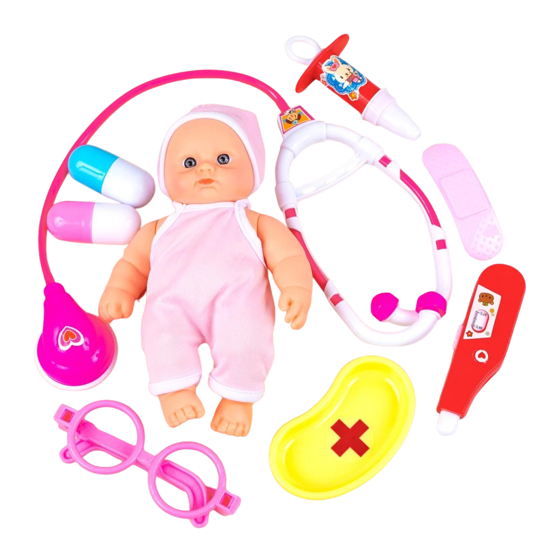 Дитячий ігровий набір Лікар рожевий 25 см