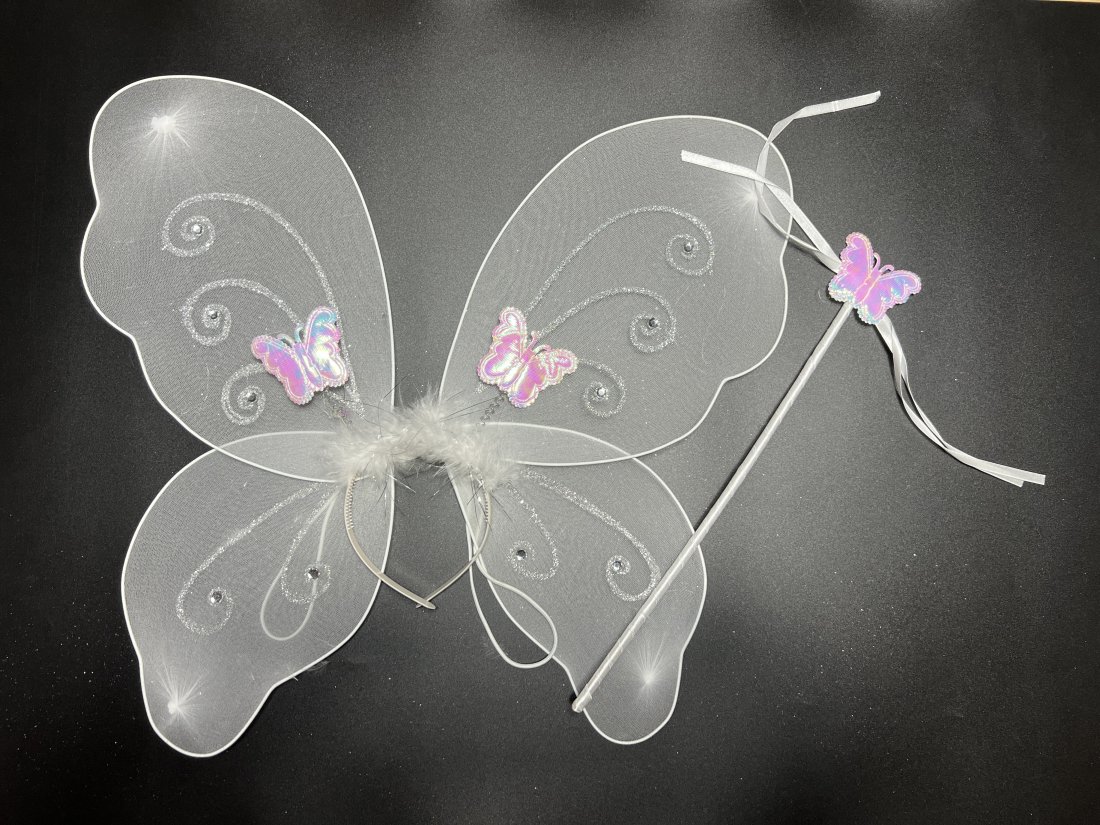 Карнавальні крила метелика, білі