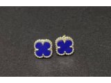 Сережки у стилі Van Cleef з лазурітом - Фото1 Сережки у стилі Van Cleef з лазурітом