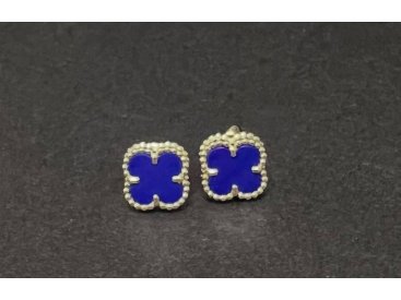 Сережки у стилі Van Cleef з лазурітом - Фото Сережки у стилі Van Cleef з лазурітом - Купити