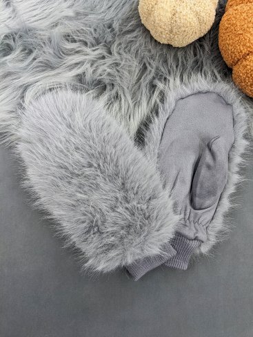 Хутряні рукавиці з утепленням та зручним манжетом INNOE 85005-1 Світло-сірий - Купити