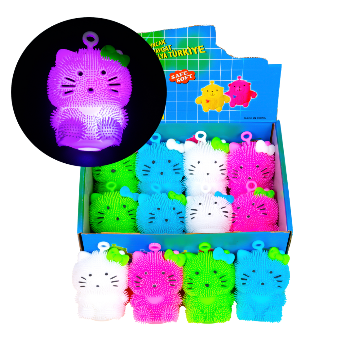 Сяючі силіконові їжачки Кішечки 10 см