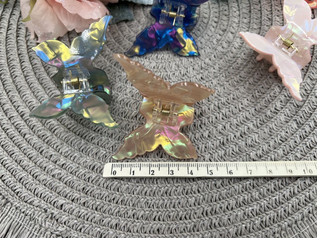 Краби для волосся. Французький пластик. 4.5 см - Кристалік