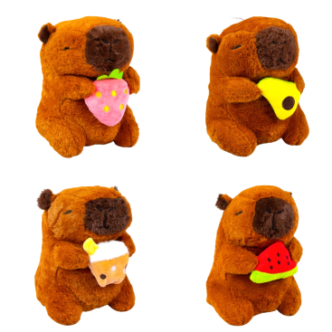 М'які іграшки Капібари із фруктами 20 см - Купити