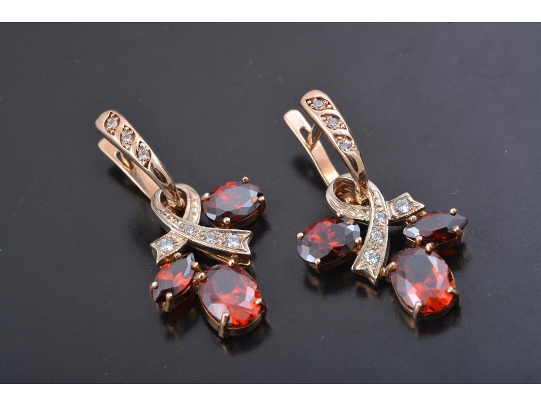 Сережки «Гранатовий букет» - Купити