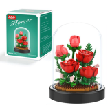 Конструктор Blocks Building Квітка в колбі Червоні троянди 14 см