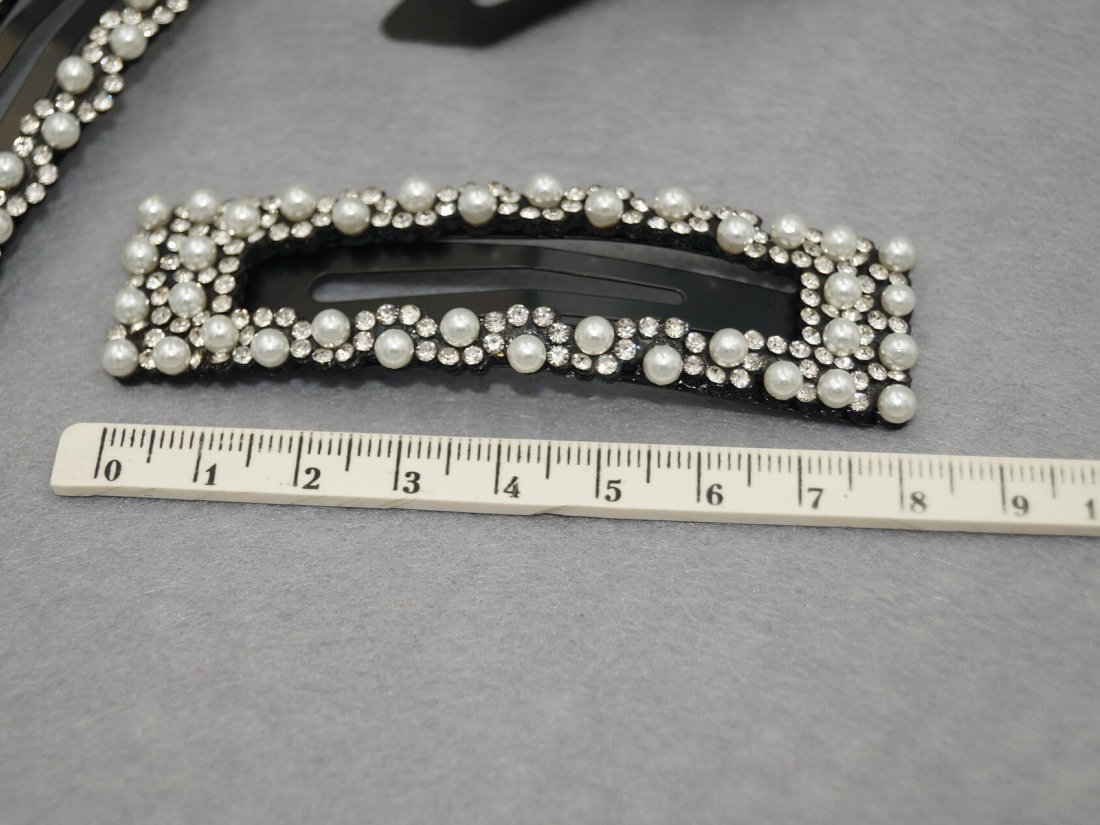 Заколка Тік-так. 8 см. З перлами. - Кристалік