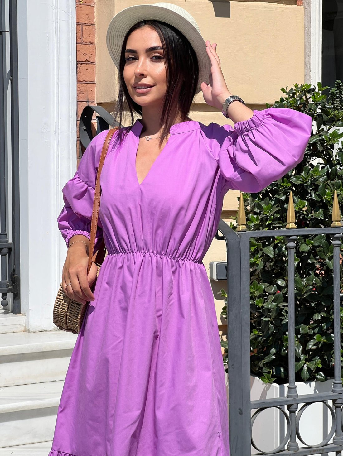 Трендова літня бавовняна сукня міді 270507-6 - Innoe