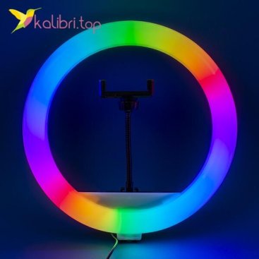 Світлодіодна кільцева лампа для селфі RGB 12&quot;, 30 см оптом фото 05