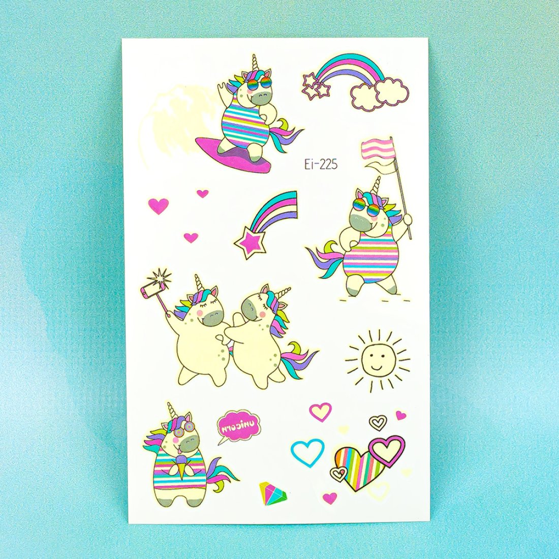 Дитячі сяючі татуювання Єдинороги Ei-225 - Pobut